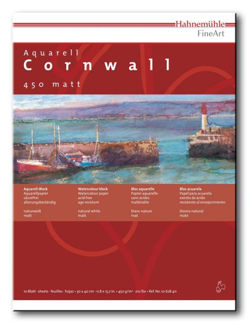 Aquarellblock Cornwall 450 g/m², 10 Blatt, 24x32cm 