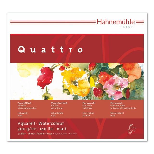 Hahnemühle Aquarellblock Quattro 300 g/m², 25x25cm